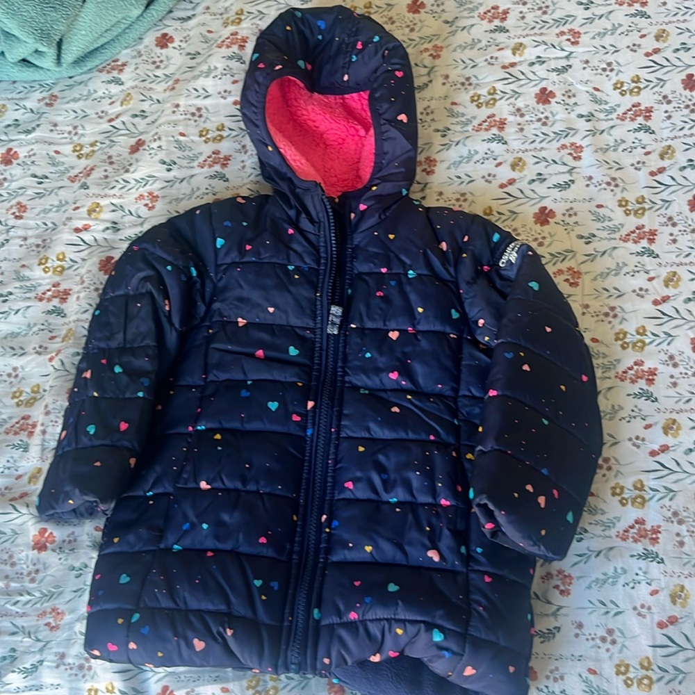 Oshgosh B’gosh Little girls jackets, 3T, navy blue and hot pink